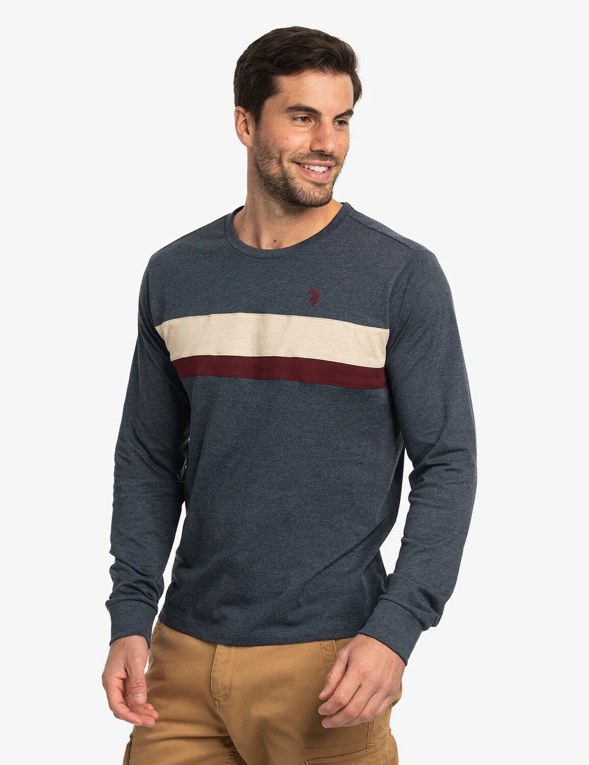 

Лонгслив U.S. Polo Assn. Colorblock Jersey, темно-синий