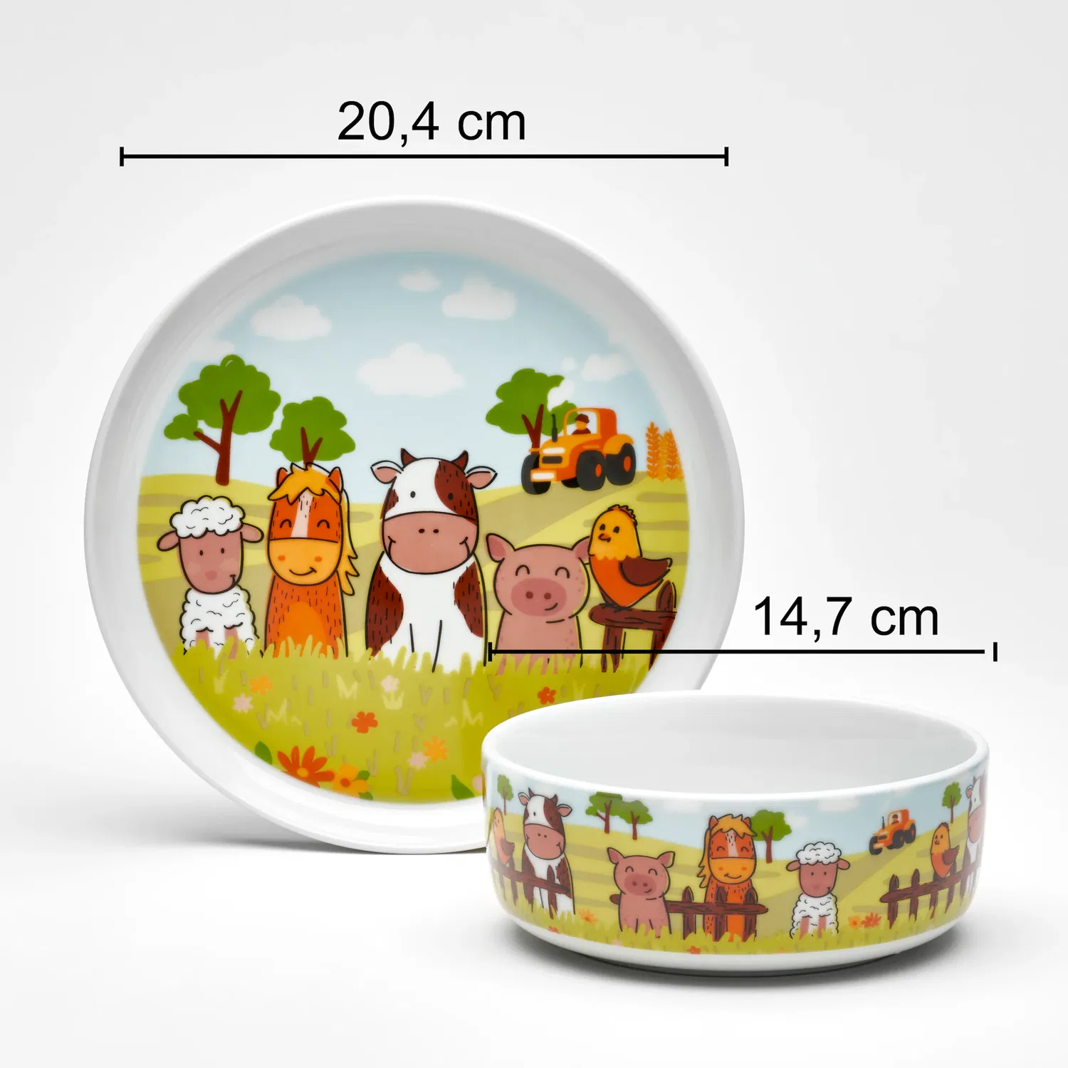 Детский набор посуды 3 предмета с принтом Kinderset Bauernhof van Well, Multicolor — фото 4