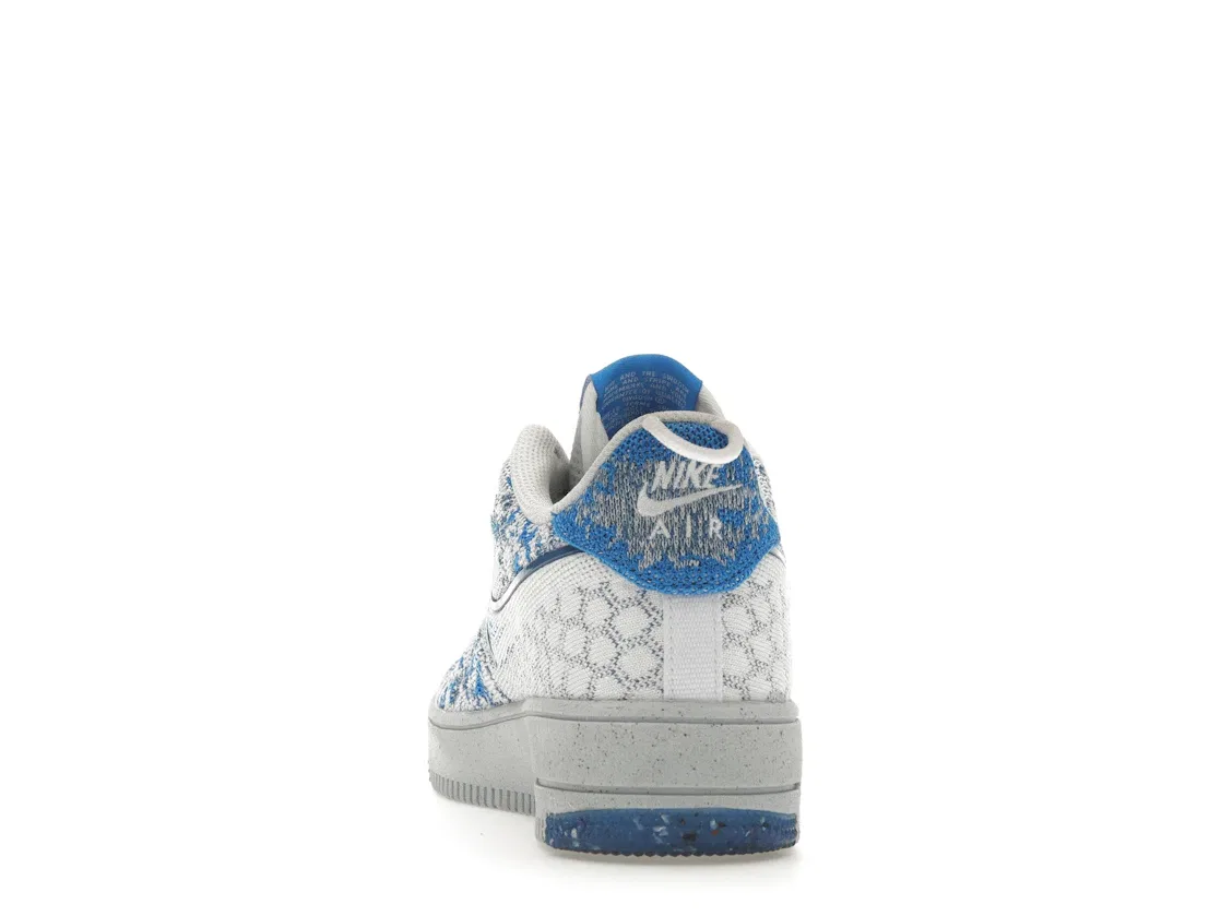 Детские кроссовки Lifestyle Nike Air Force 1 Low Crater Flyknit, White/Dark Marina Blue/Football Grey/Photo Blue — фото 4