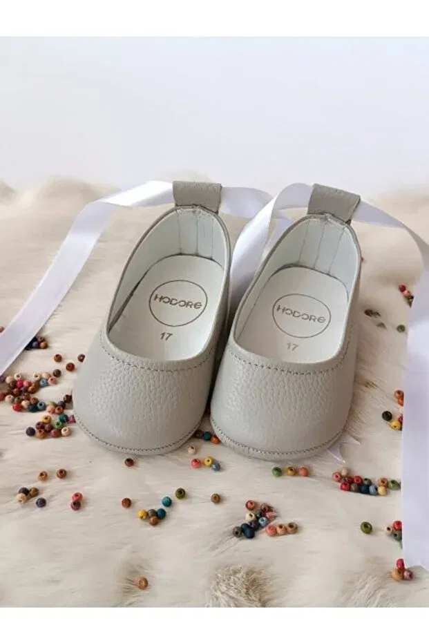 Детские балетки-лоферы из натуральной кожи Fiore Hodore, Light Gray