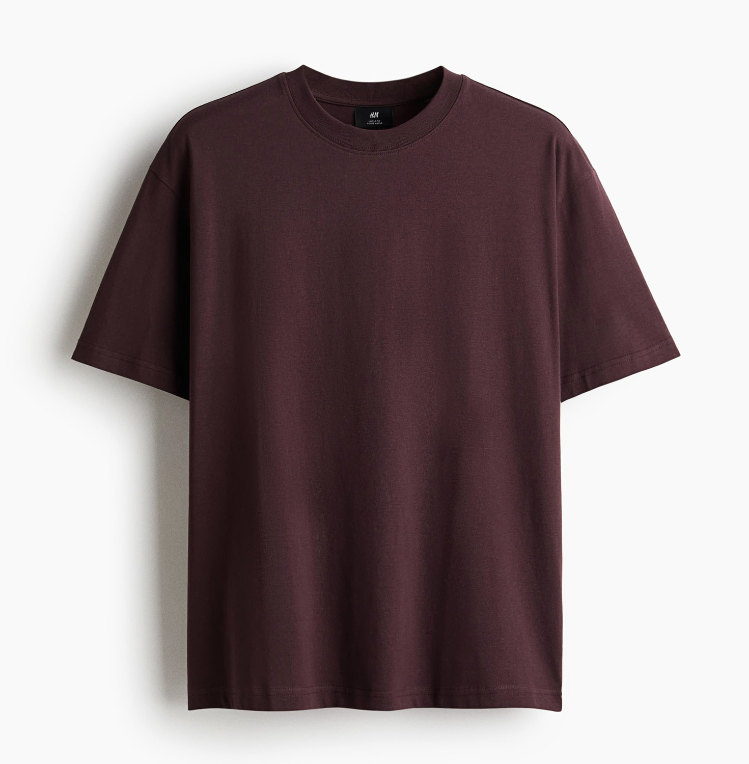 

Футболка H&M Loose Fit, темно-сливово-фиолетовый