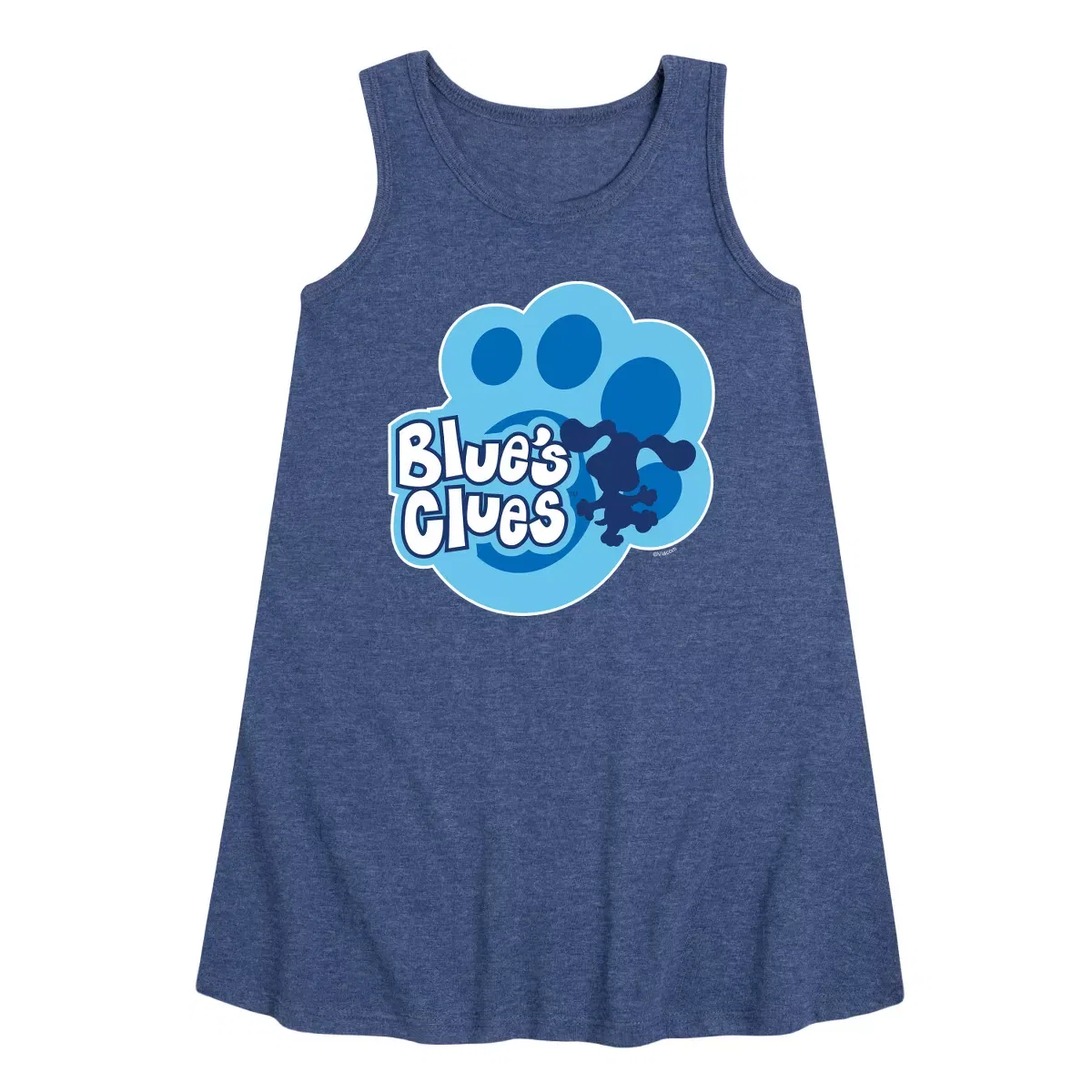 Детское платье-трапеция без рукавов Blue's Clues & You! Blue Clues Paw Logo, Heather Navy