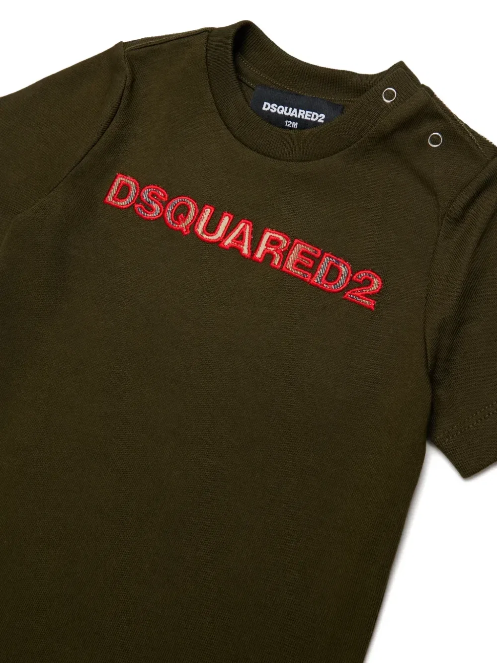 Футболка с вышитым логотипом Dsquared2 Kids, зеленый — фото 3