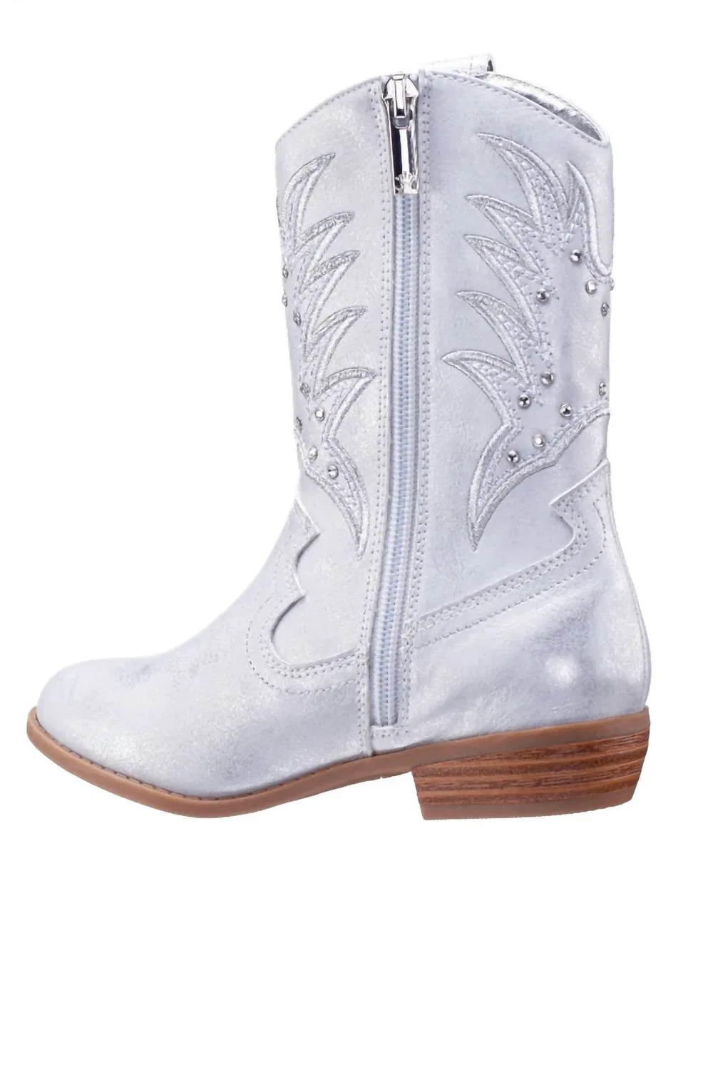 Детские ботинки для девочек на молнии с западной строчкой Fillan Nina Kids, Silver — фото 3