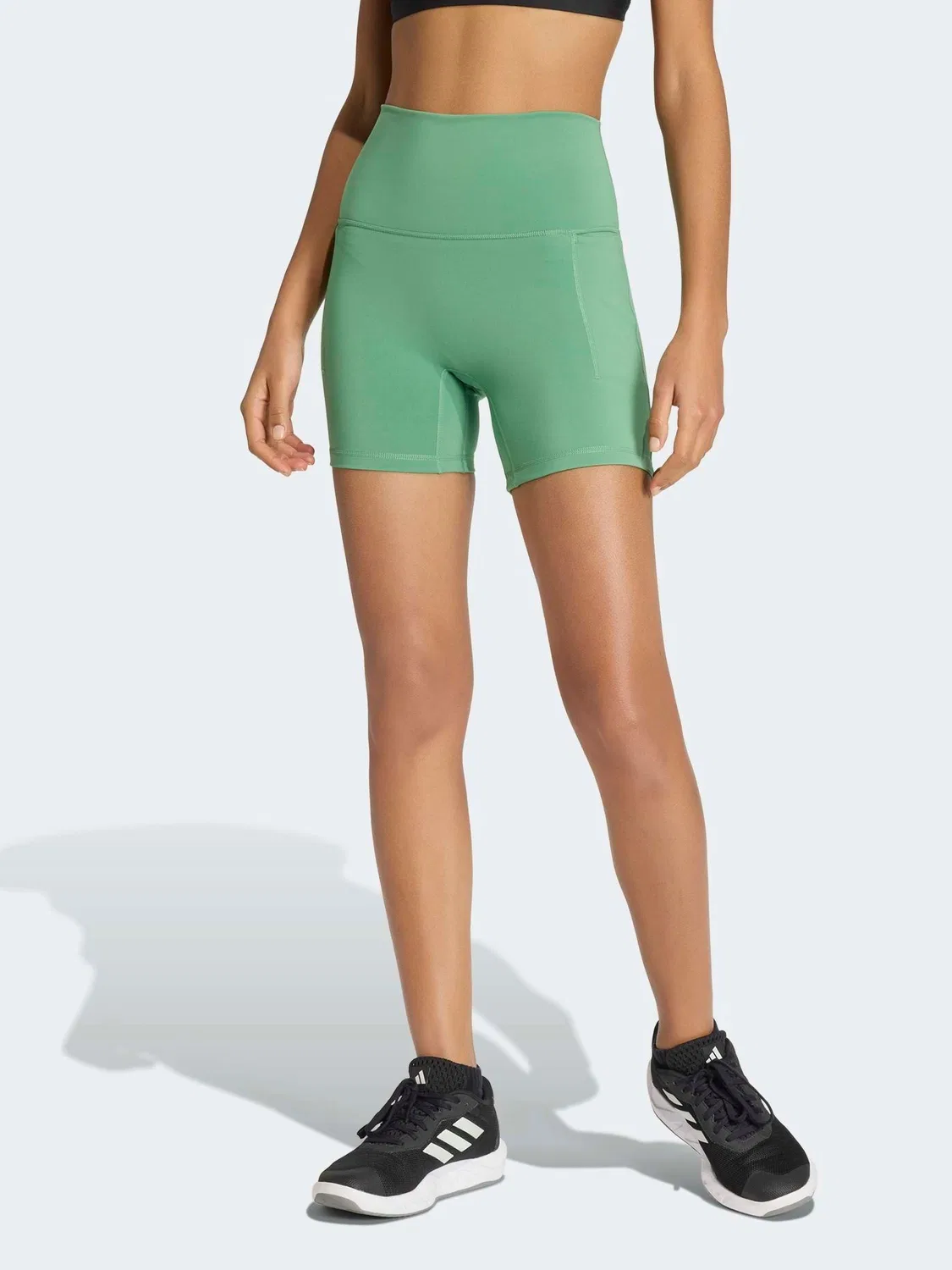 Леггинсы 3-Stripe Studio All Me Booty Short adidas, зеленый