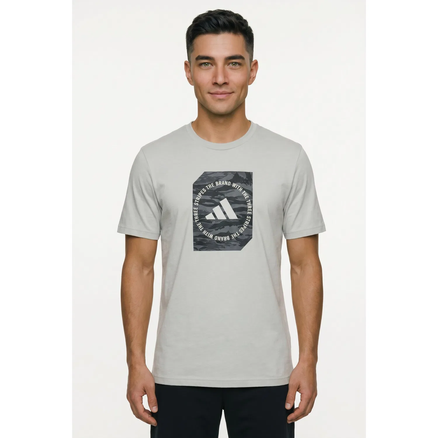 Детская футболка с камуфляжным принтом Adidas Sportswear, Wonder Silver