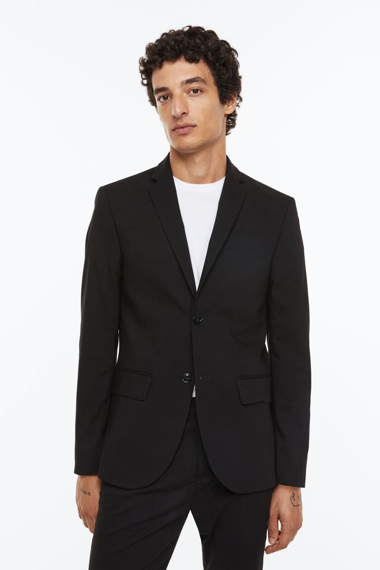 

Блейзер облегающего кроя H&M, черный