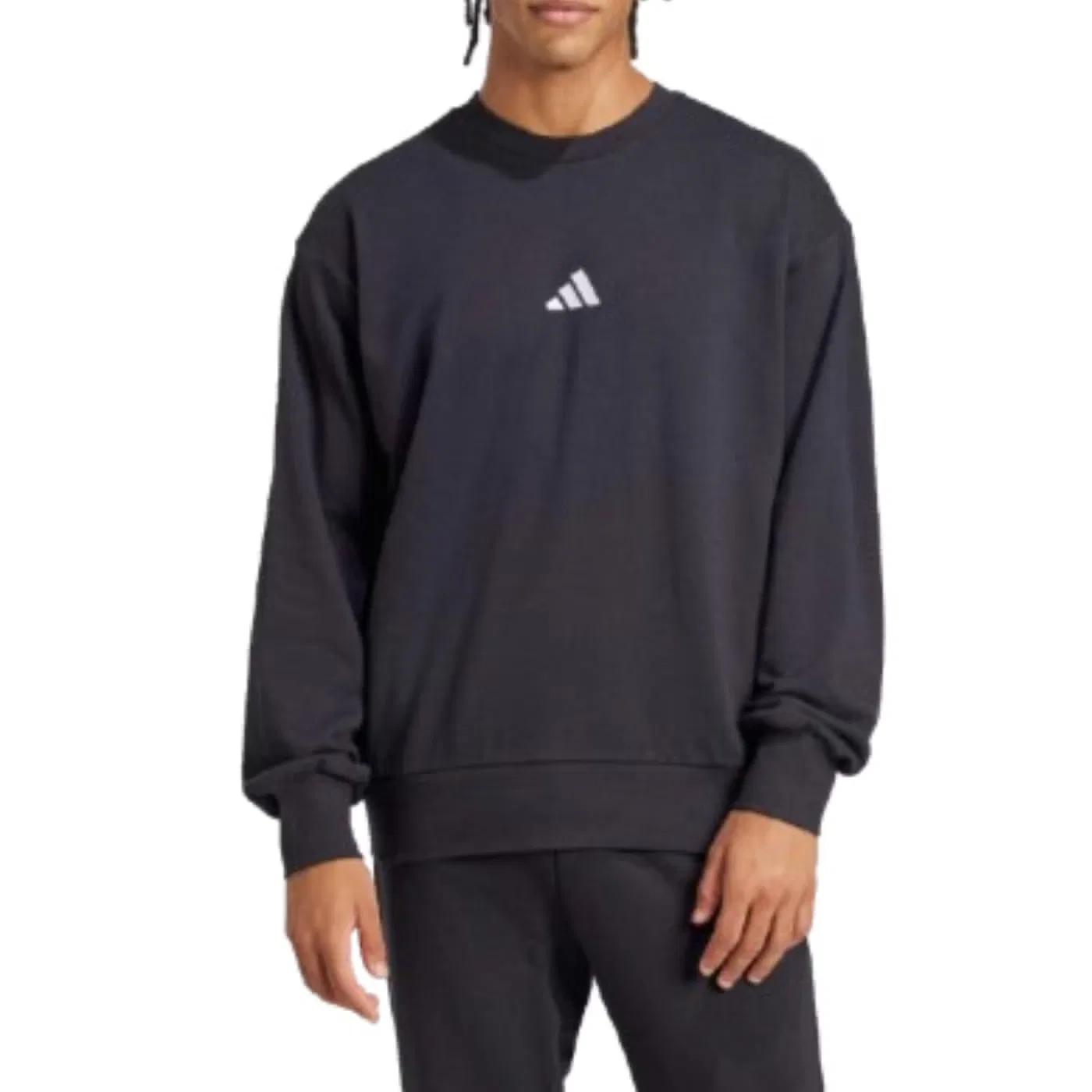 Свитшот из футера с длинным рукавом Essentials Feelcozy Adidas, черный — фото 2