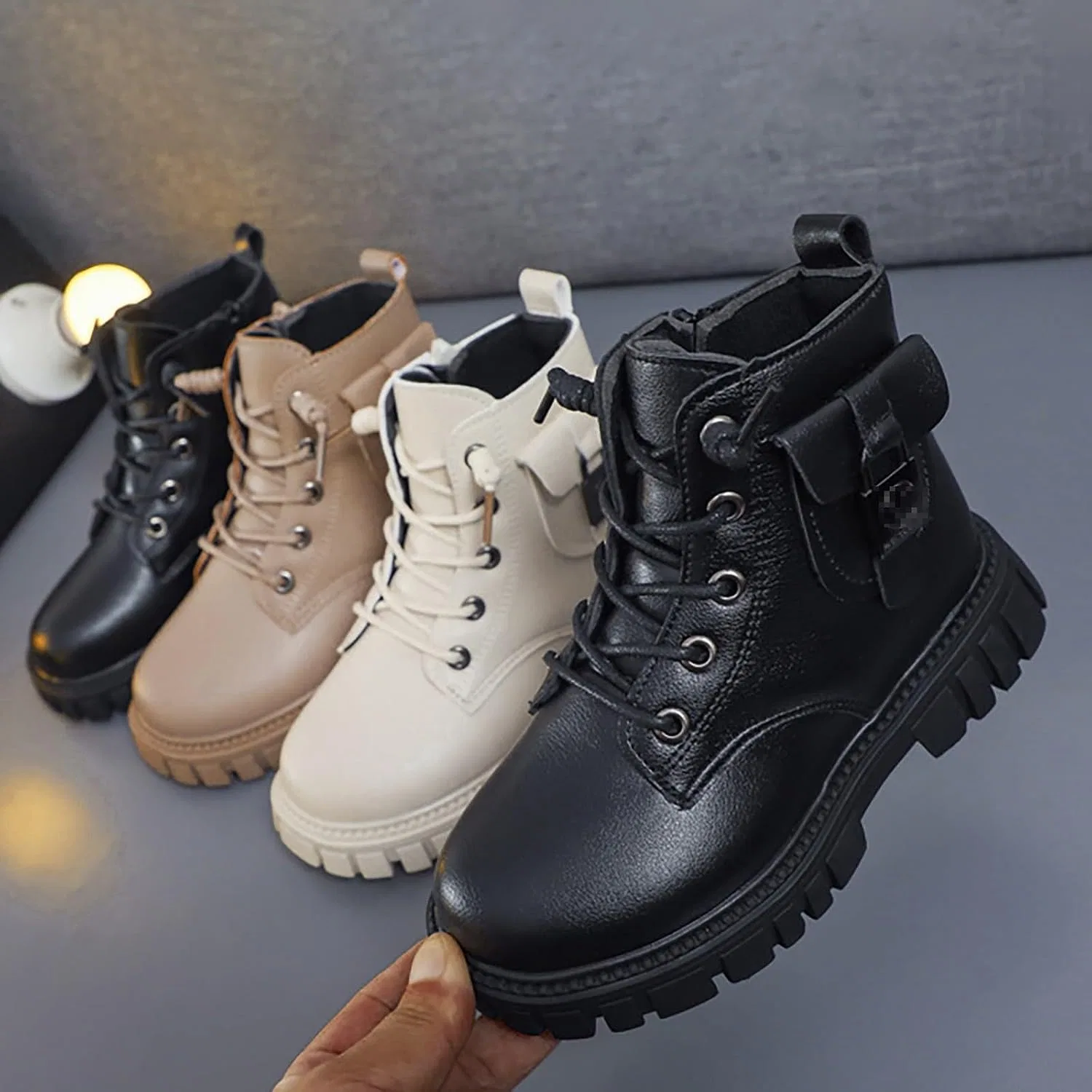 Детские ботинки для девочек с принтом Leather Riding Boots — фото 4