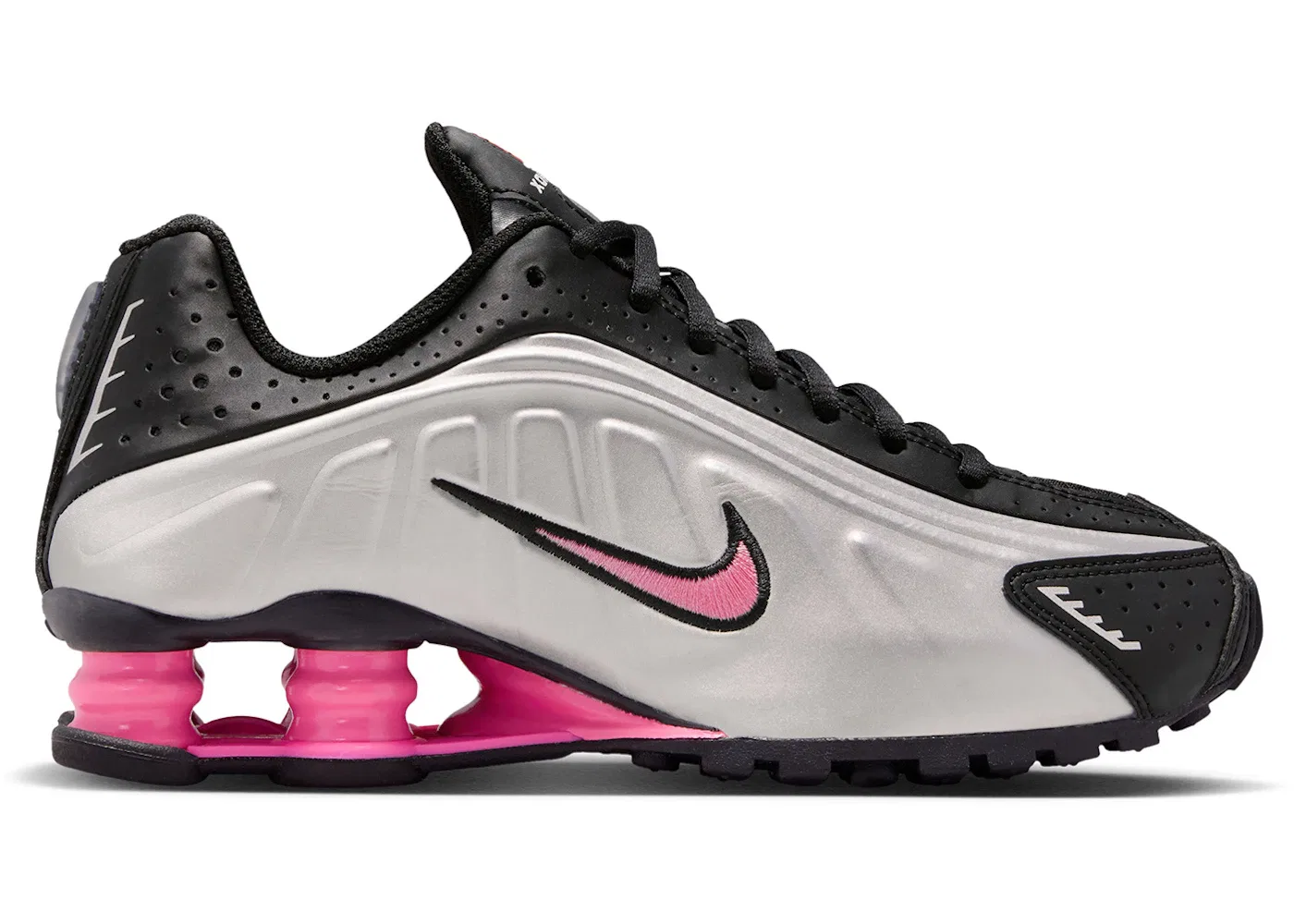 Детские кроссовки Lifestyle Nike Shox R4 Nike, Black/Pinksicle/Metallic Silver