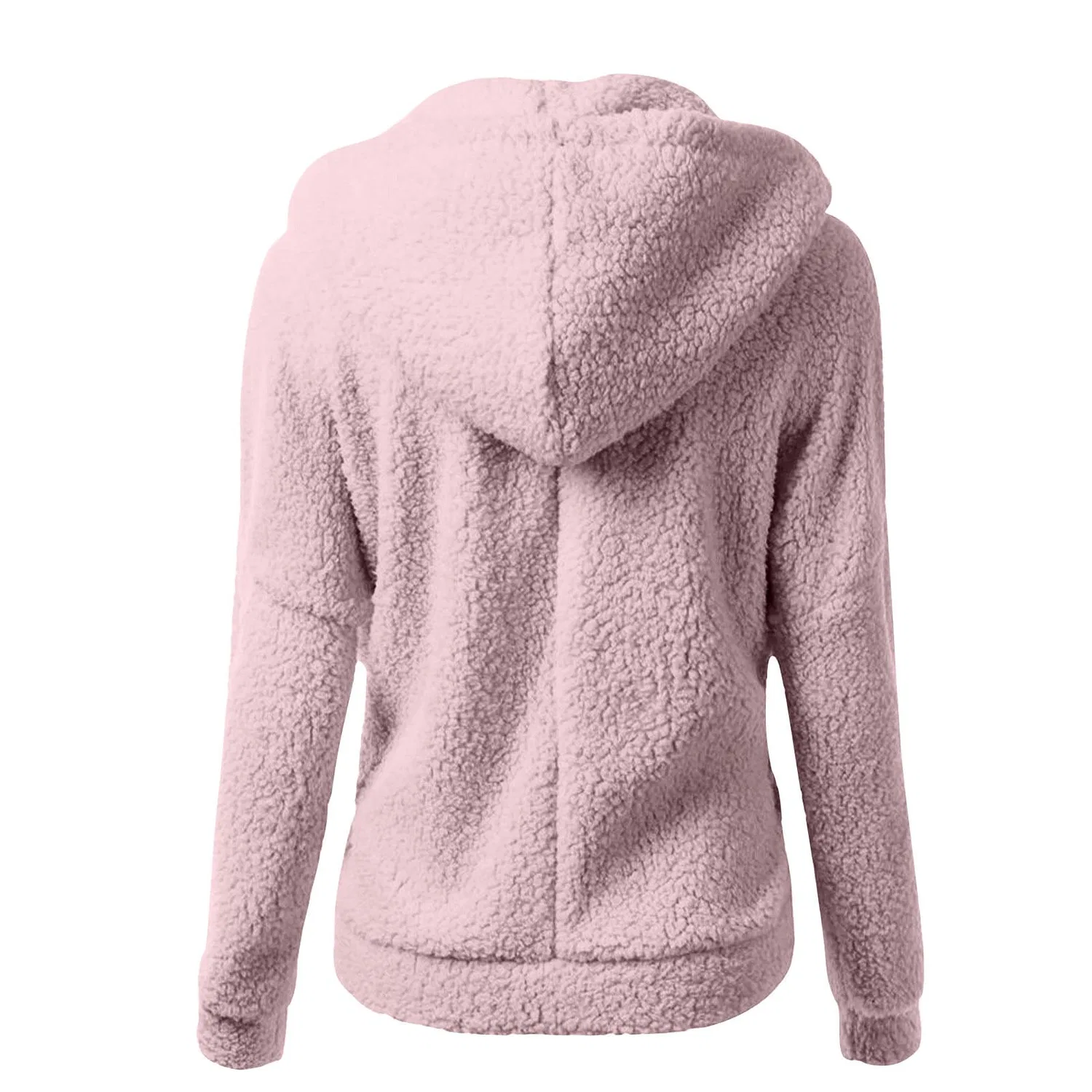 Женский хлопковый худи с молнией и флисовой подкладкой, 03 rosa — фото 2