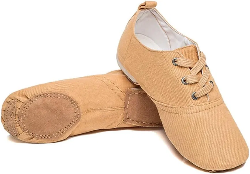 Детские джазовые ботинки для девочек на шнуровке MSMAX, Low-Top Camel