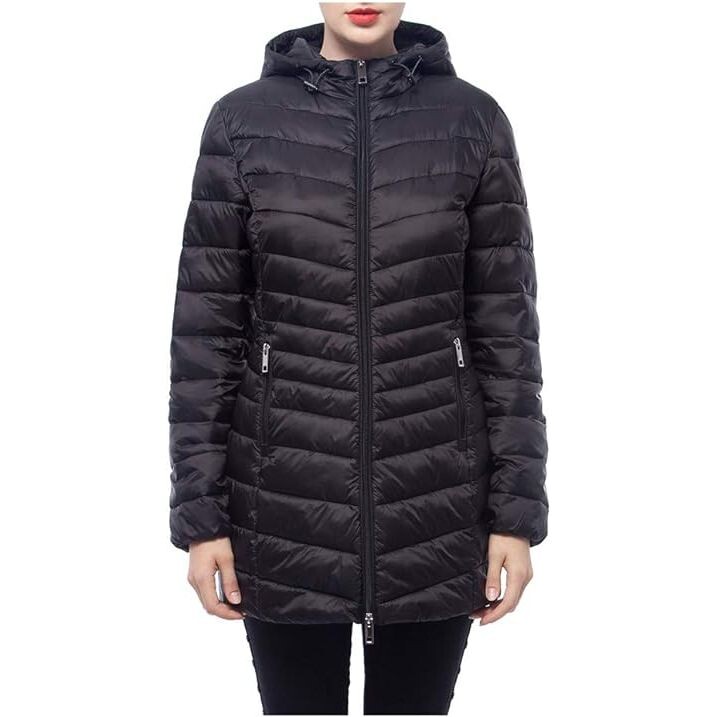 

Куртка Rokka&Rolla Women's Lightweight Packable Water-Resistant Hooded Winter Long, черный