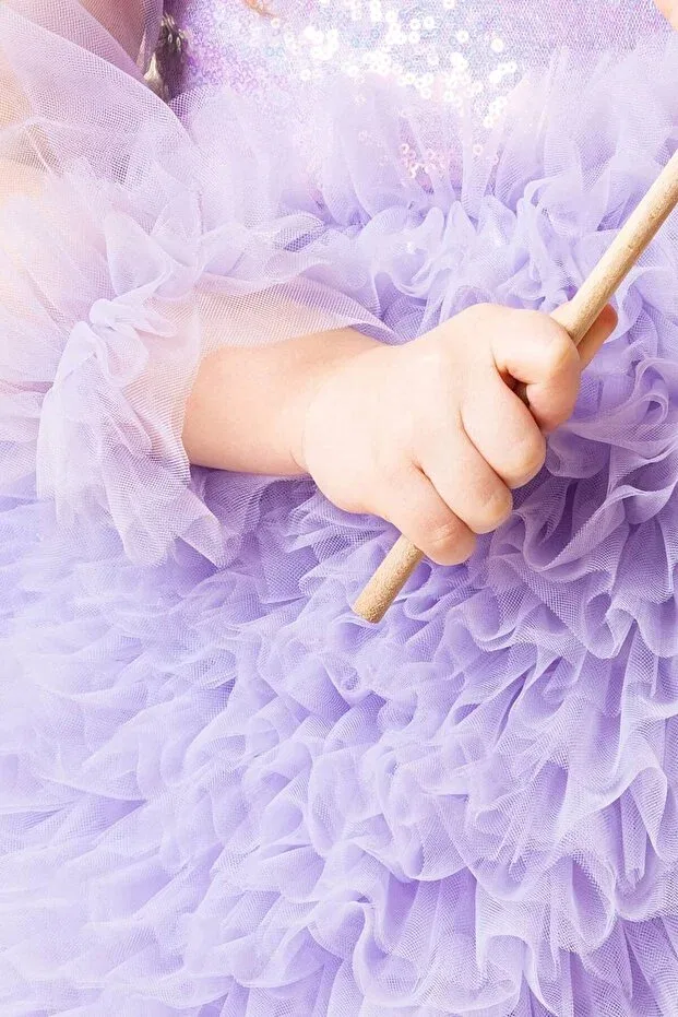 Детское платье для девочек с длинным рукавом Luna Banamio, Lilac — фото 4