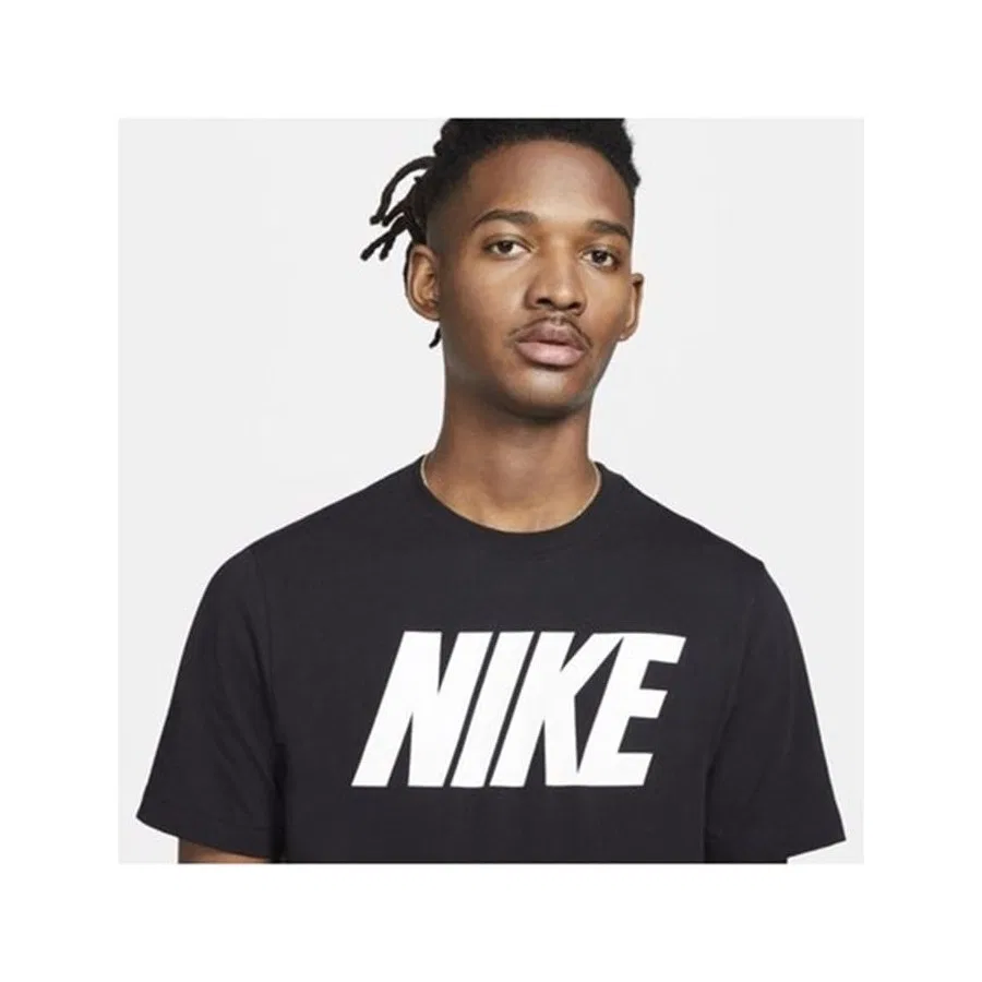 Мужская футболка с принтом Icon Block Nike, Черно-серый — фото 2