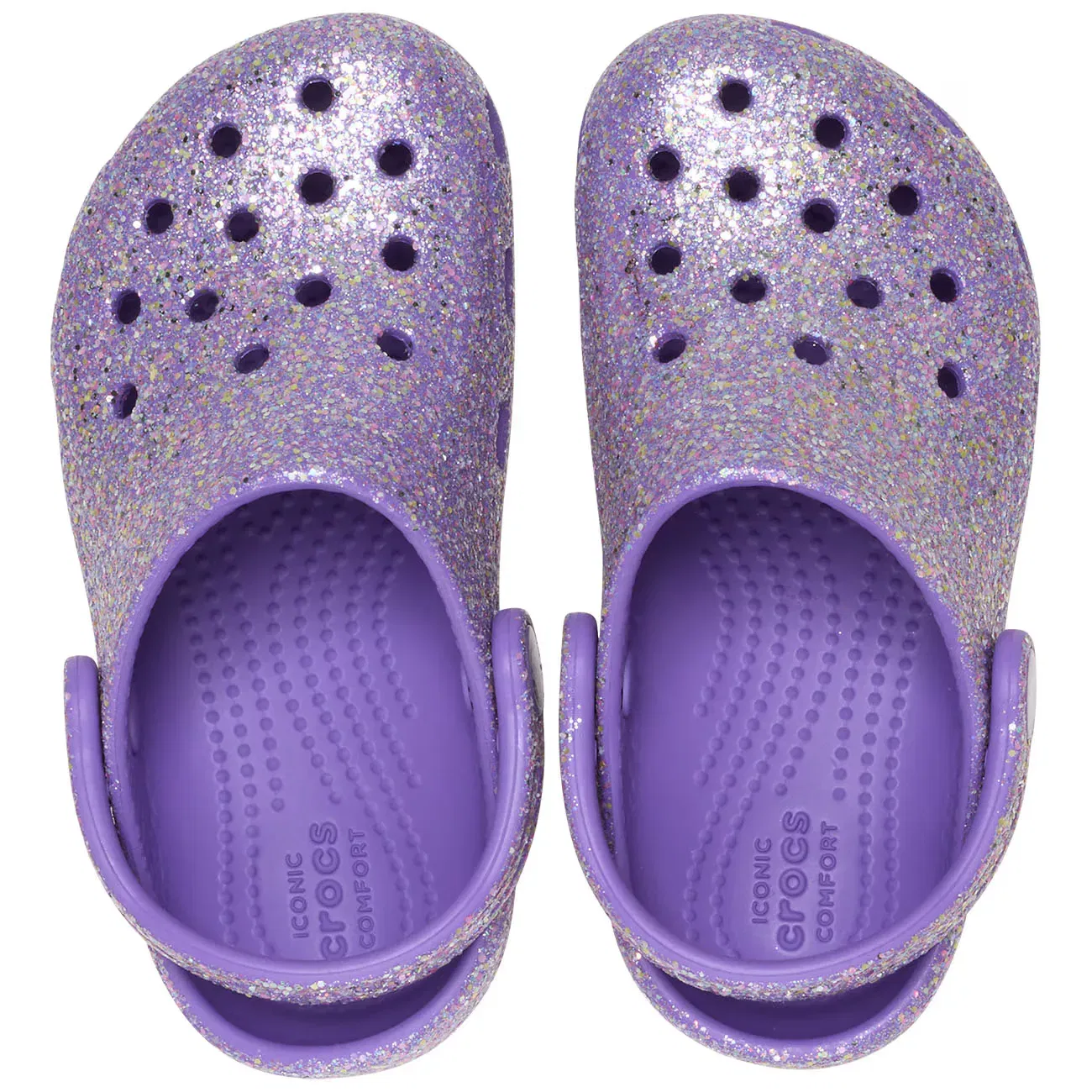 Детские сандалии для мальчиков с блестками Classic Fantasy Glitter Clog Crocs, Morado — фото 3