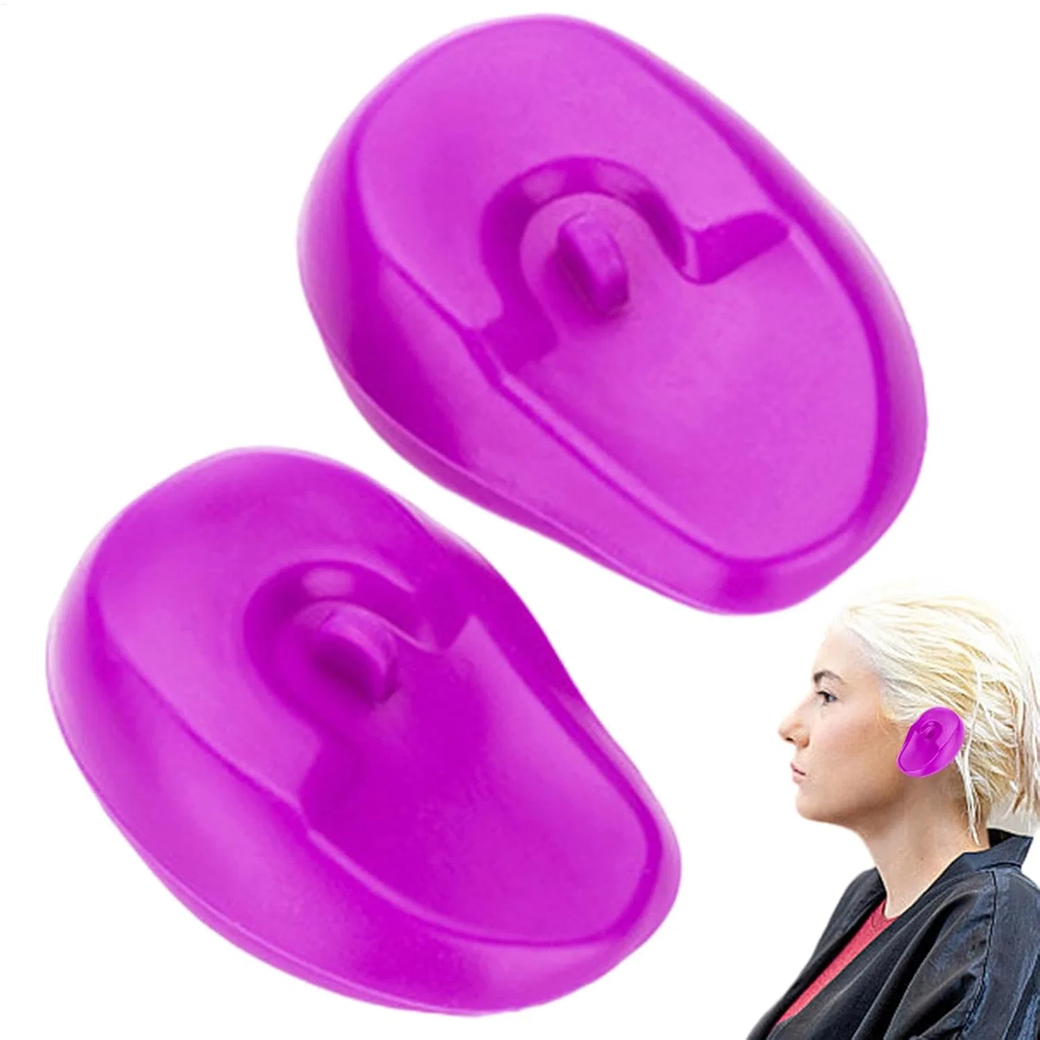 Наушники для душа, силиконовые, yakermur, 2 шт, 8x5.5 см, Purple — фото 3