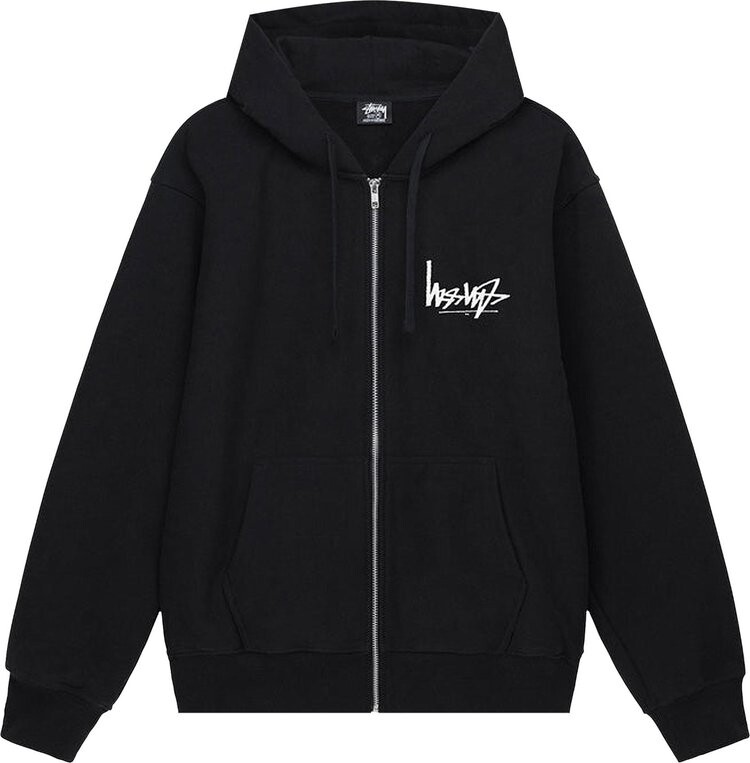 

Худи Stussy Flipped Zip Hoodie 'Black', черный