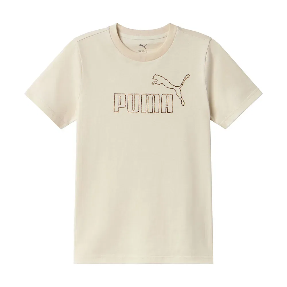 Детская футболка с коротким рукавом Essential+ Rhinestone Puma, Beige