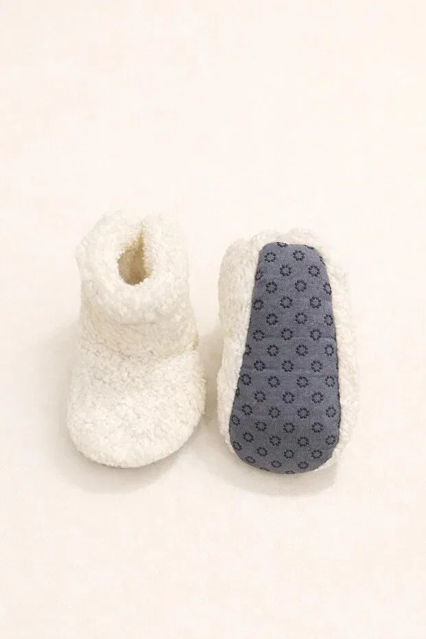 Детские тапочки для девочек из флиса Snoozies Numix Baby Kids, Ecru — фото 3
