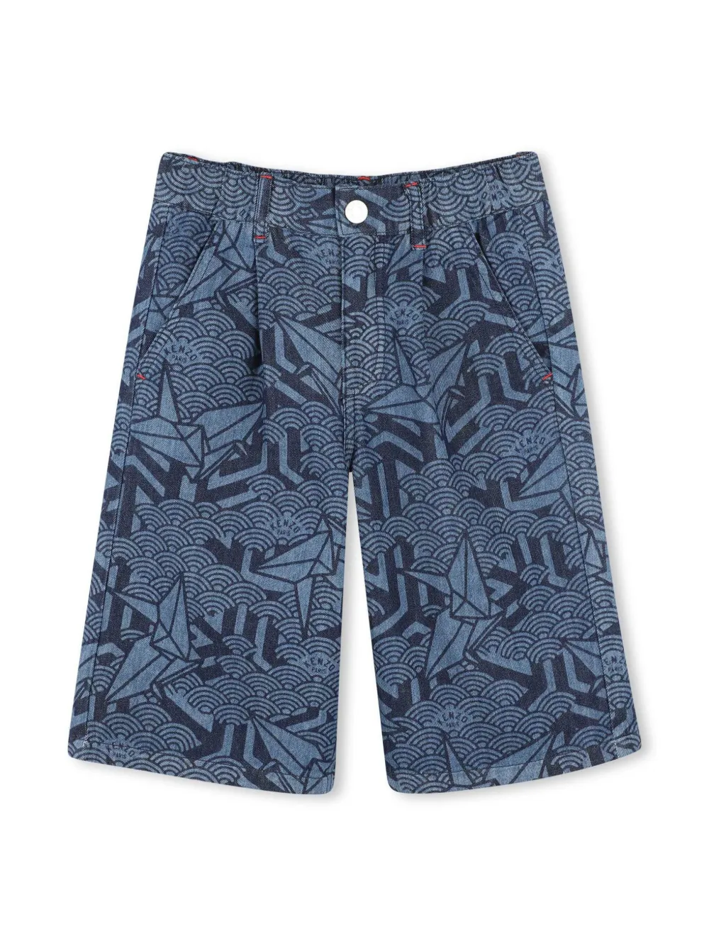 

Шорты-бермуды с геометричным принтом Kenzo Kids, синий