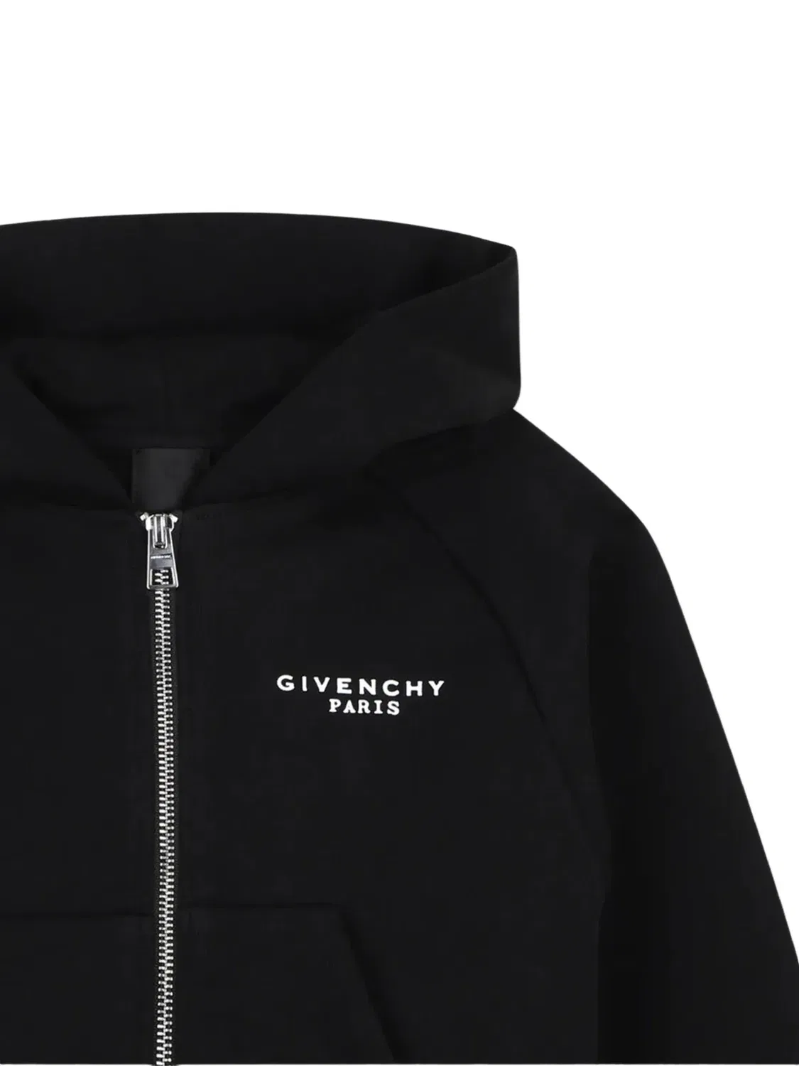 Хлопковое худи на молнии с логотипом, черное Givenchy, черный — фото 2