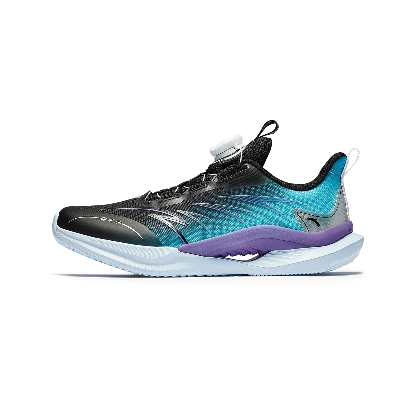 Детские кроссовки с сетчатым верхом Yufeng 1.0 Antakids, Black/Fluorescent Neon Blue/Silver