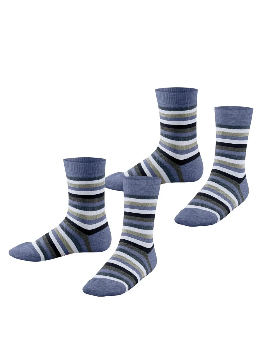 Носки ESPRIT 'Playful Stripe 2-Pack' в цвете "синий деним"