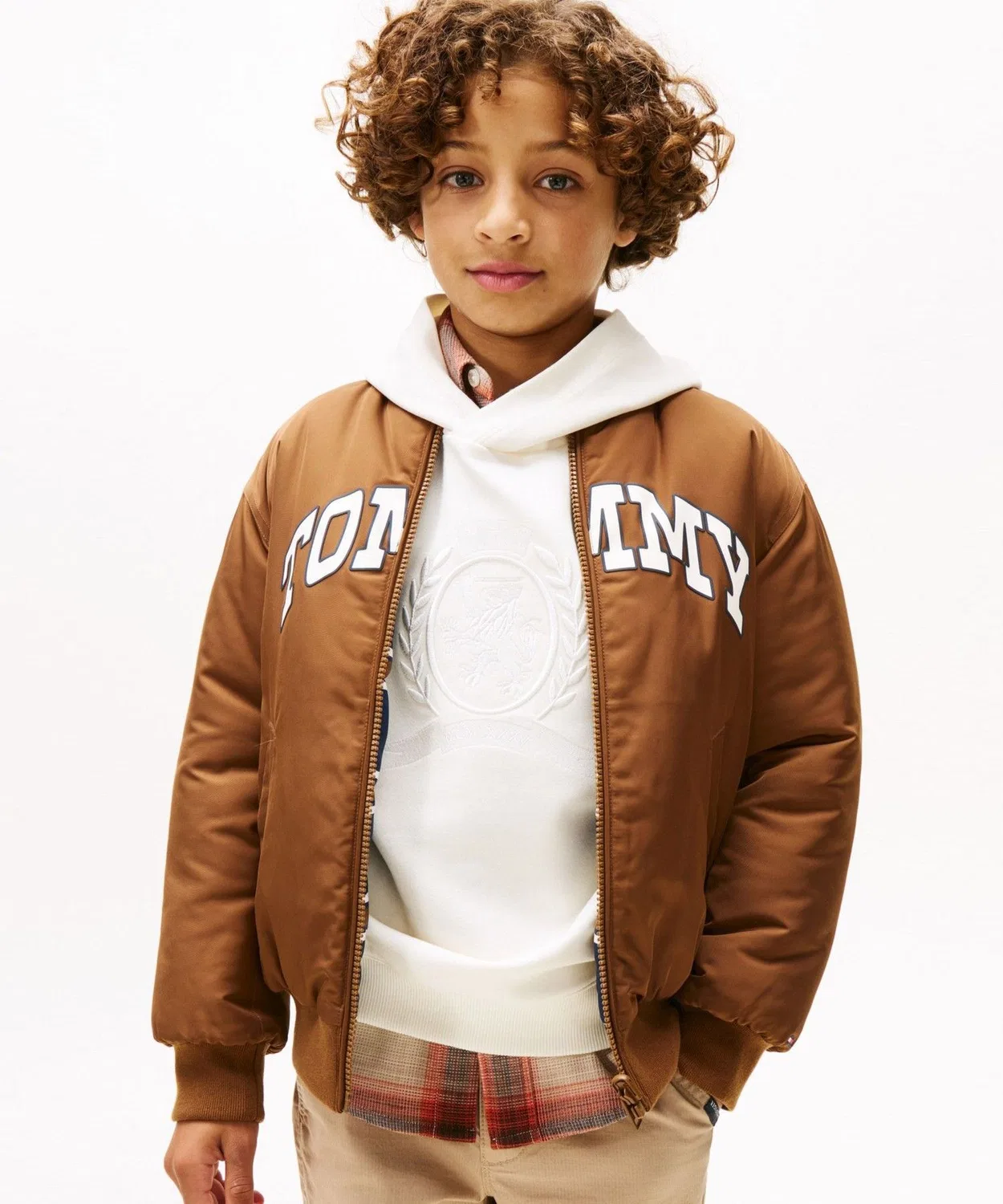 Детская куртка-бомбер для мальчиков двусторонняя TOMMY HILFIGER, Brown