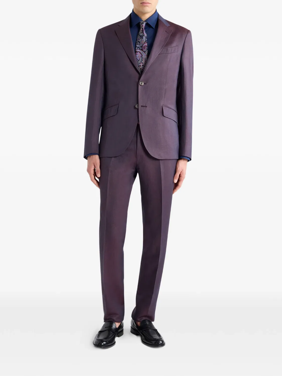 ETRO Однобортный костюм - фиолетовый — фото 4