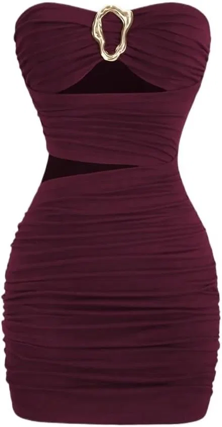 Женское мини-платье с вырезами Bodycon, Rose Red