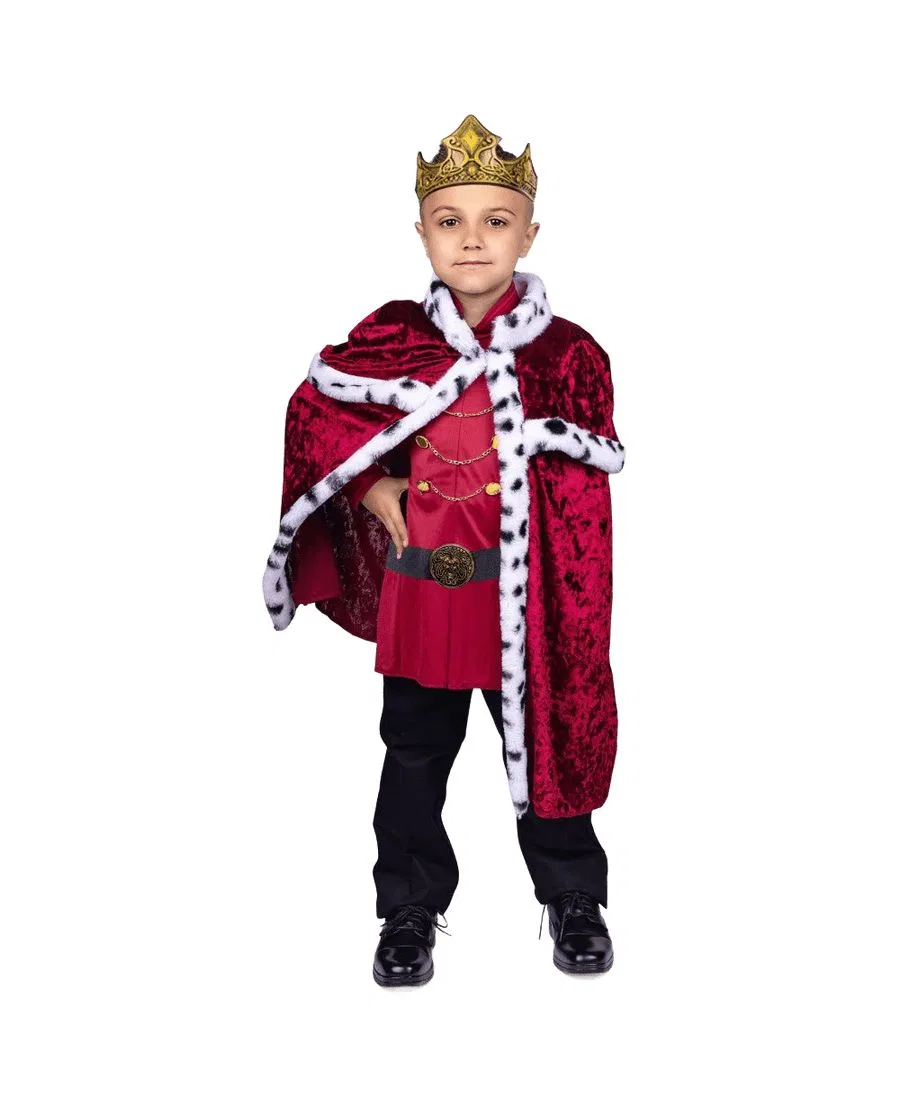 Костюм короля с накидкой и короной Regal King Costume Set Dress Up America, Red
