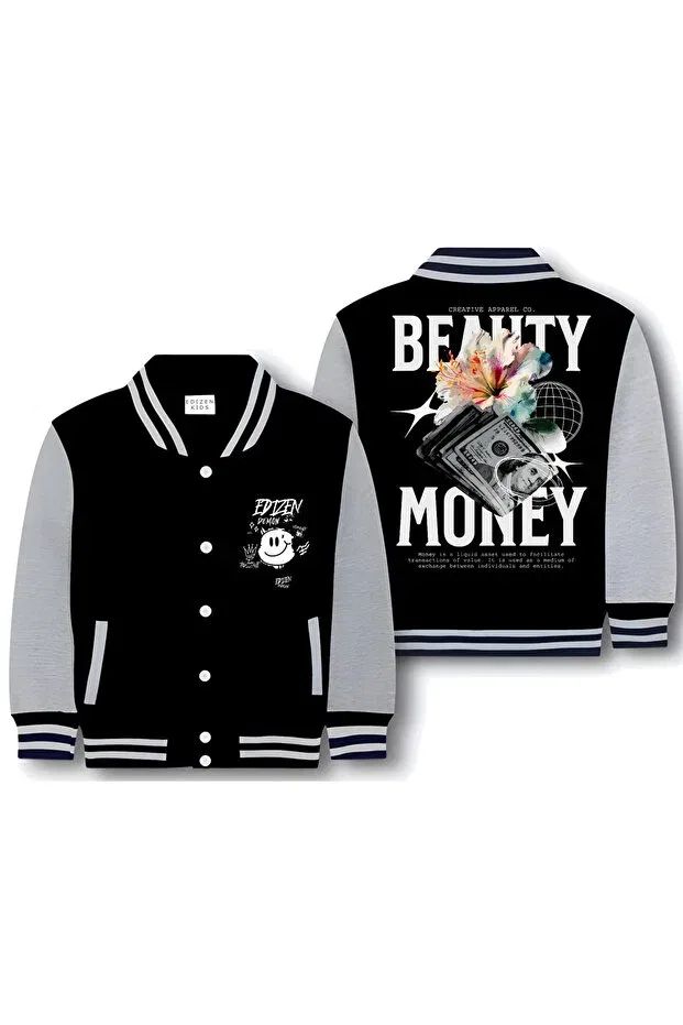 Детская куртка для девочек с принтом College Jacket Edizen, Black