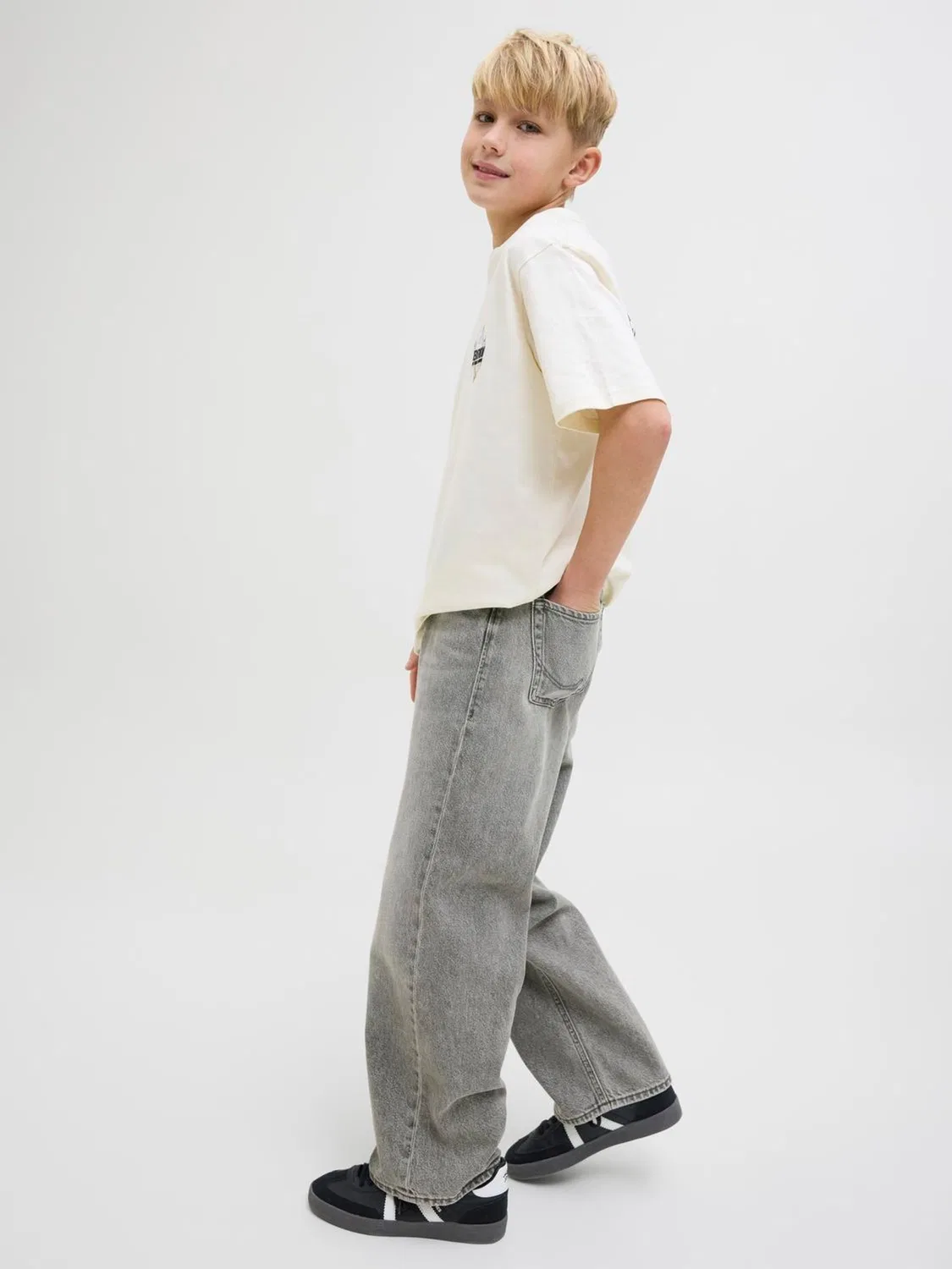Джинсы свободного кроя Ron, JACK & JONES Junior, серый — фото 4