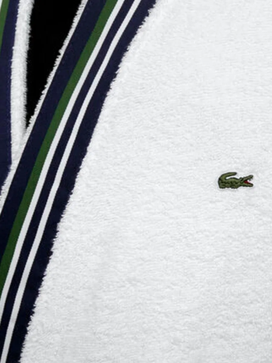 Длинный банный халат LACOSTE LCLUB, однотонный, белый — фото 2