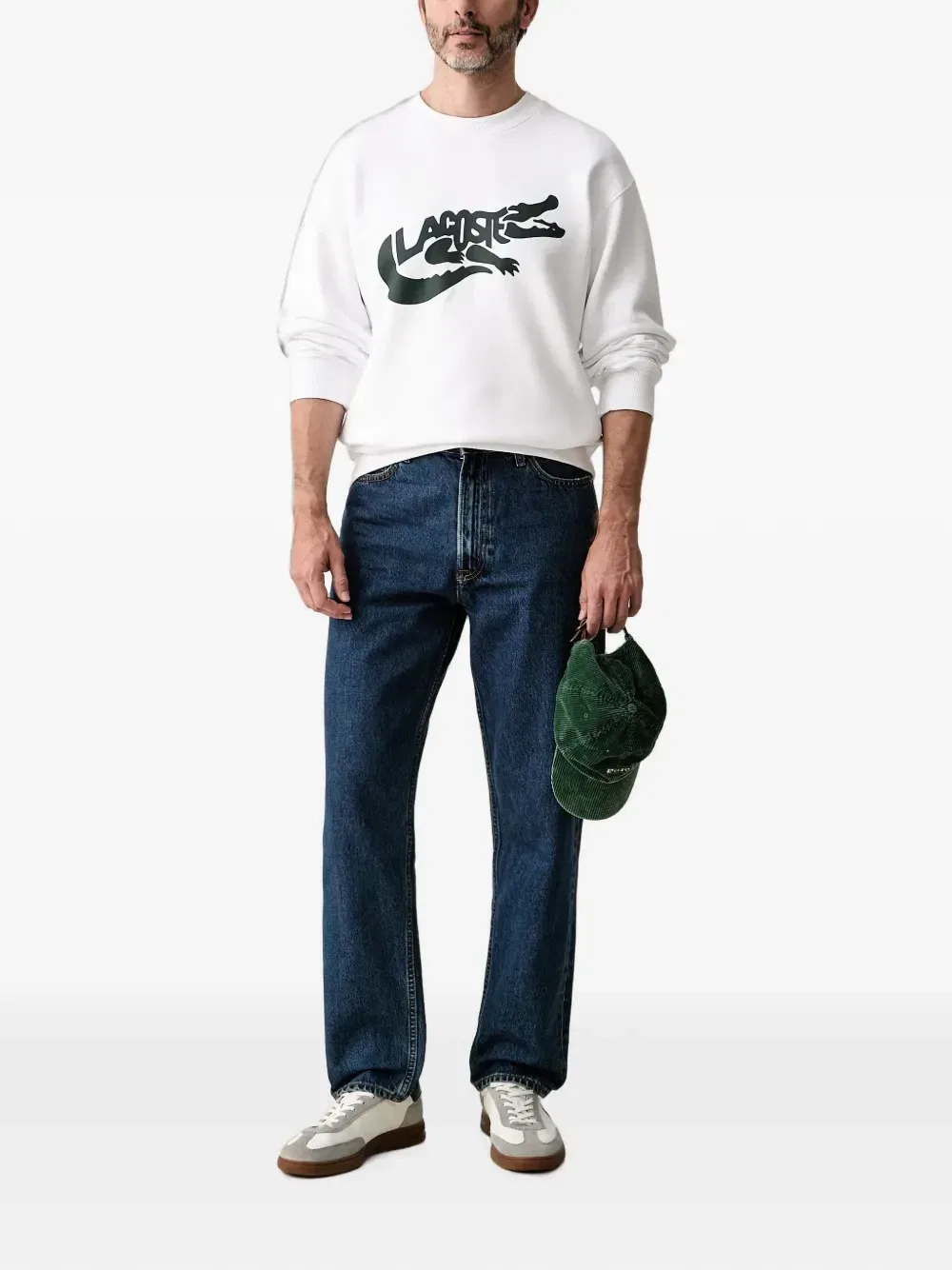Хлопковый свитшот французского производства Lacoste, белый — фото 2