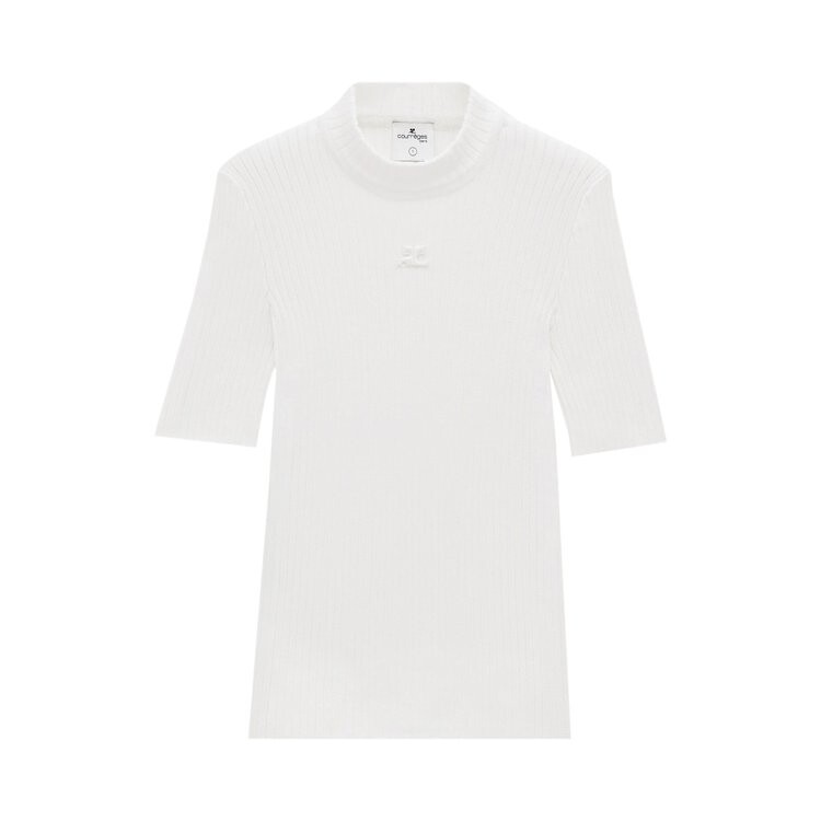 

Свитер Courrèges Short-Sleeve Rib Knit Sweater 'Heritage White', белый