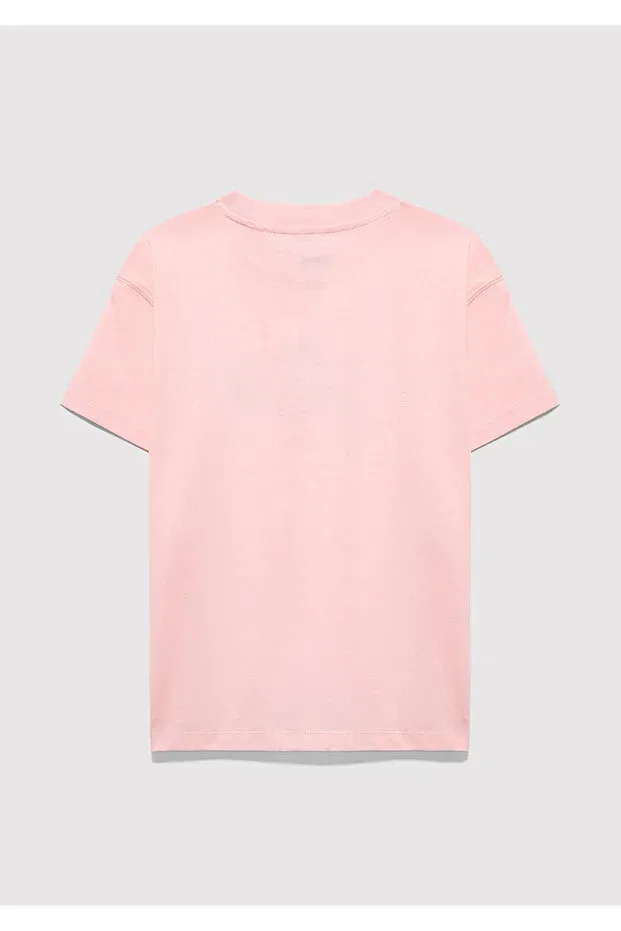 Детская футболка с принтом Logo printed pink t-shirt loose fit / relaxed comfortable cut 7610426-71007 Mavi, Pink — фото 4