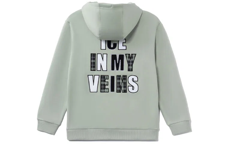 Детский худи с капюшоном утепленный Water Gray Green Li-Ning, Water Gray Green