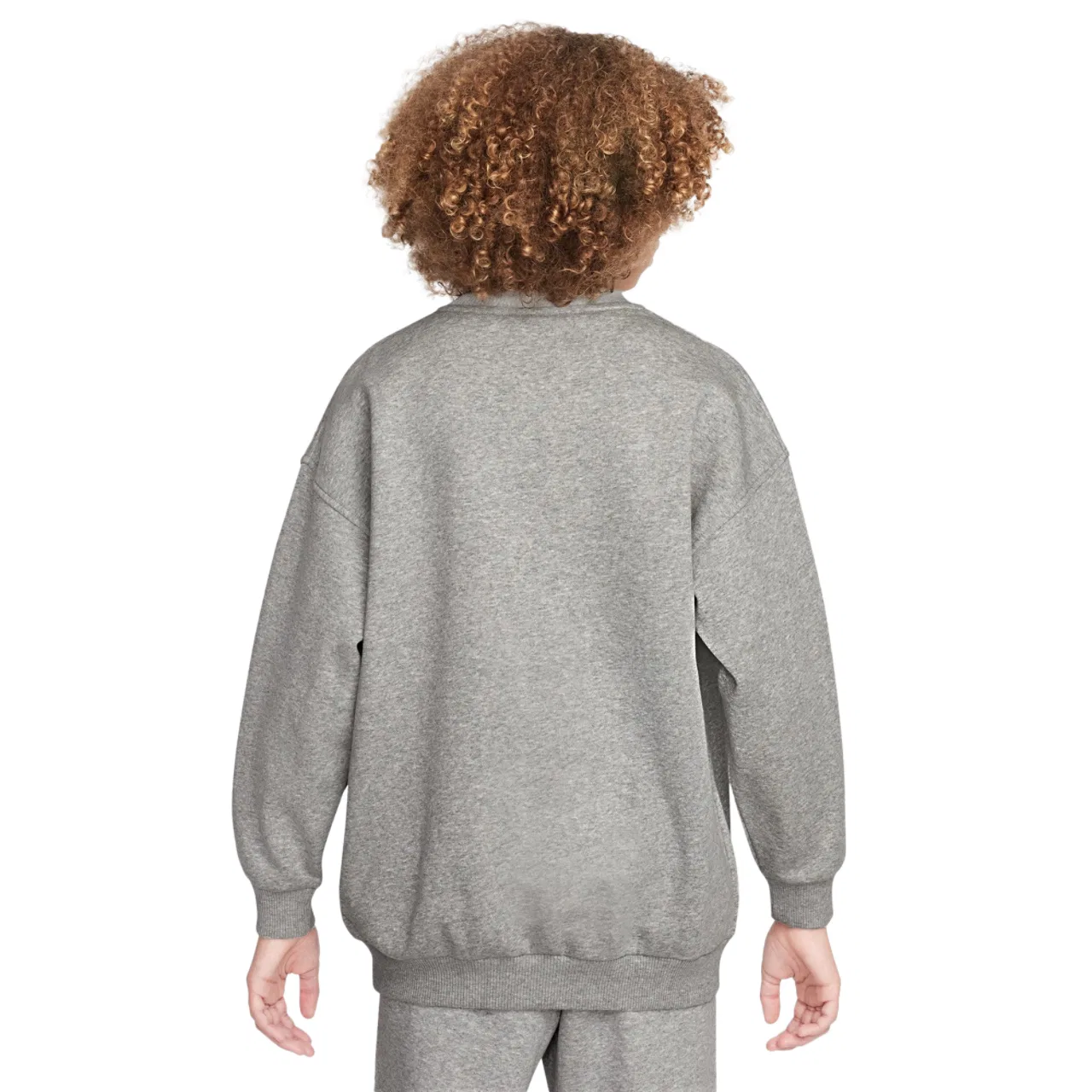 Толстовка для девочек Oversized Club Fleece Nike, серый/белый — фото 2