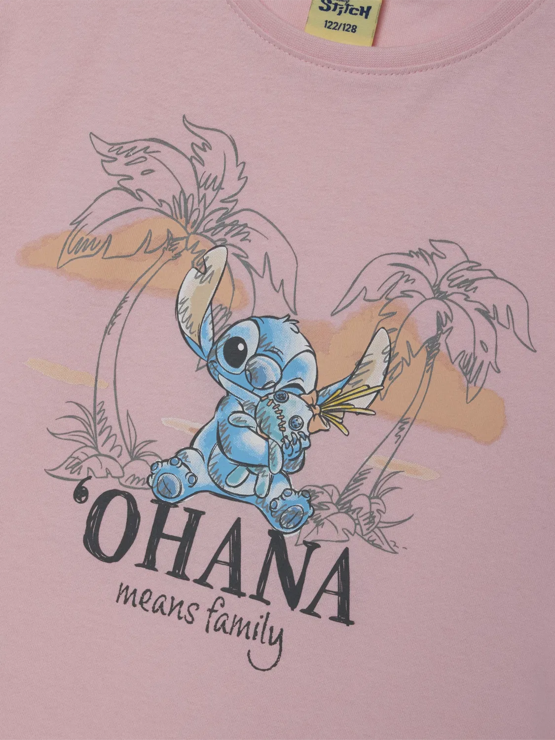 Детская футболка с принтом Stitch , цвет Rose Gold — фото 3