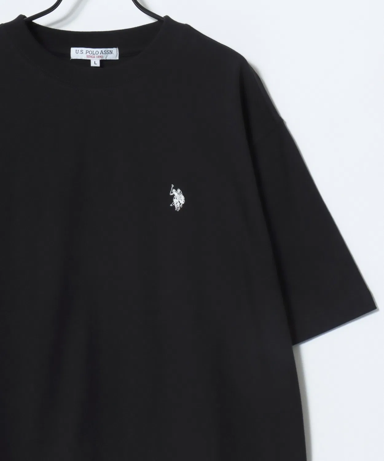 Мужская и женская футболка с длинным рукавомс вышивкой U.S. POLO ASSN., Офф-Белый — фото 3