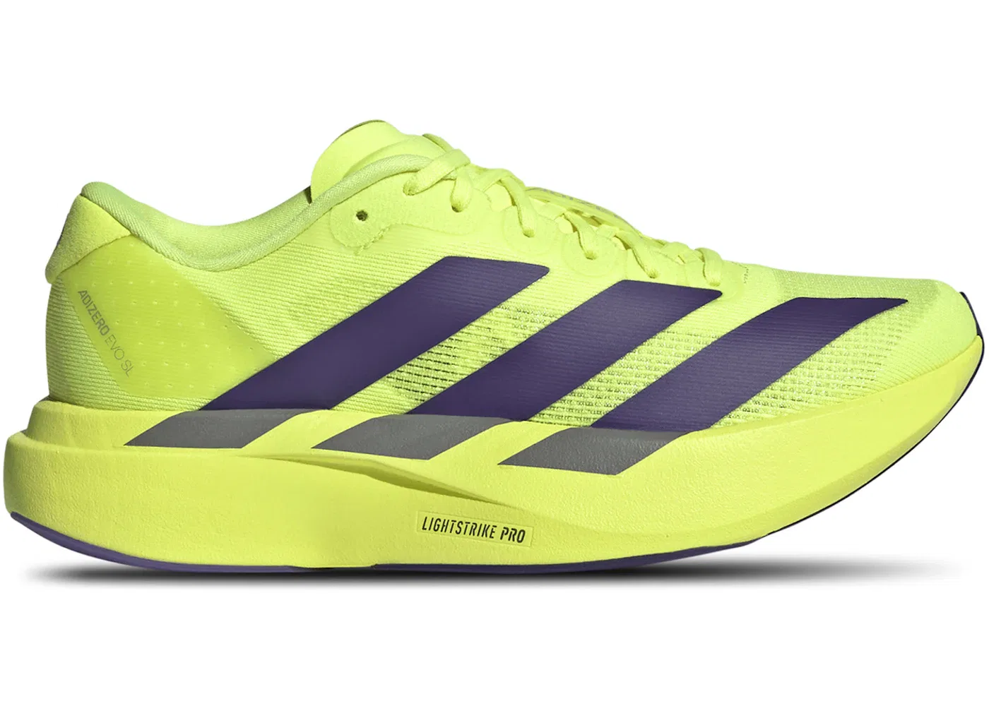 Детские кроссовки для мальчиков беговые Adizero Evo SL Adidas, Solar Yellow / Collegiate Purple / Core Black