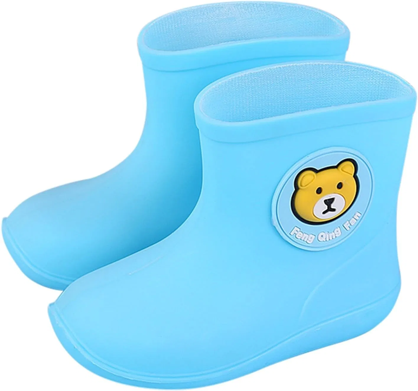 Детские дождевые сапоги для мальчиков и девочек с принтом, Light Blue