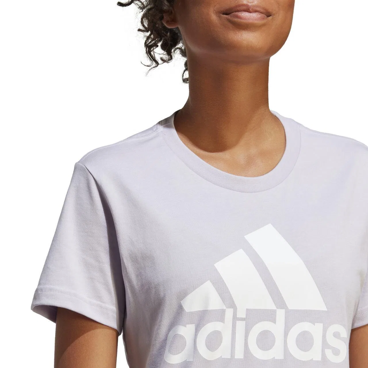 Женская хлопковая футболка Loungewear Essentials Logo Tee Adidas, Violett — фото 4