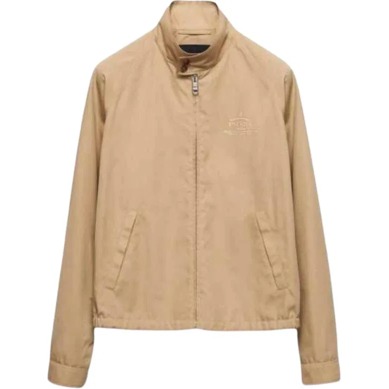 Мужская куртка с воротником-стойкой Beige PRADA
