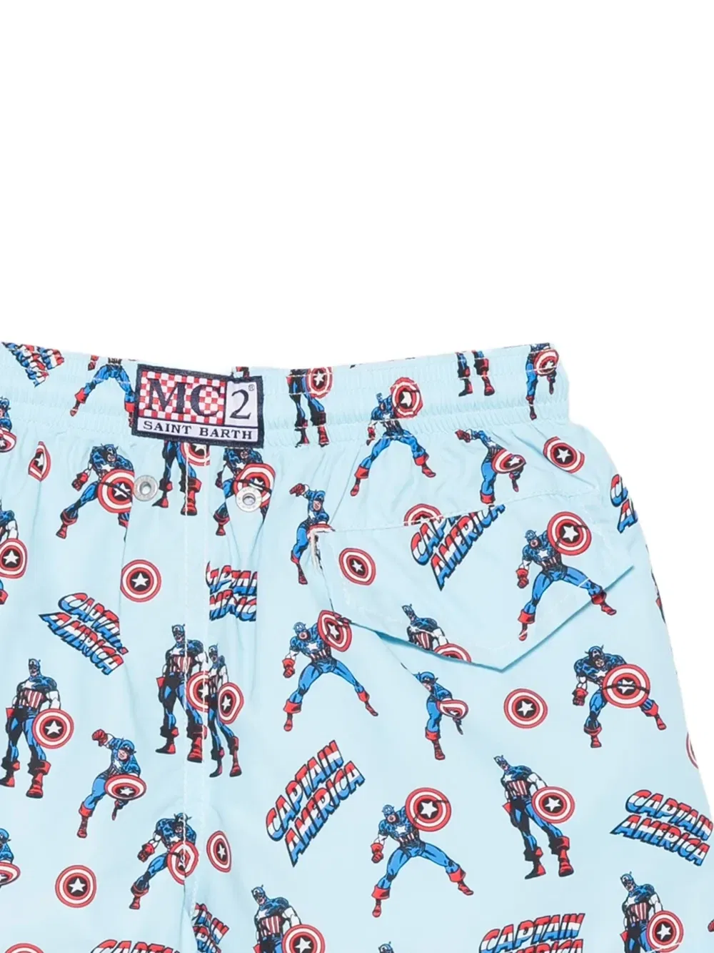 Шорты для плавания с принтом в виде Капитана Америки Marvel Mc2 Saint Barth Kids, синий — фото 2