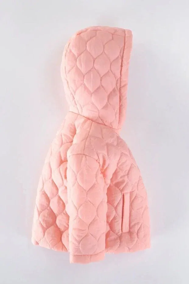 Детское зимнее пальто для девочек с капюшоном Dekubaby, Pink — фото 2