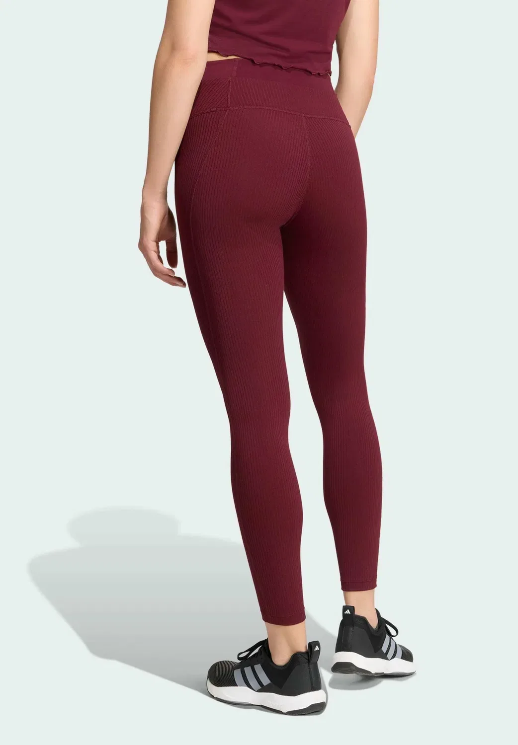 Леггинсы All me studio в рубчик - леггинсы Adidas Performance, Maroon — фото 2