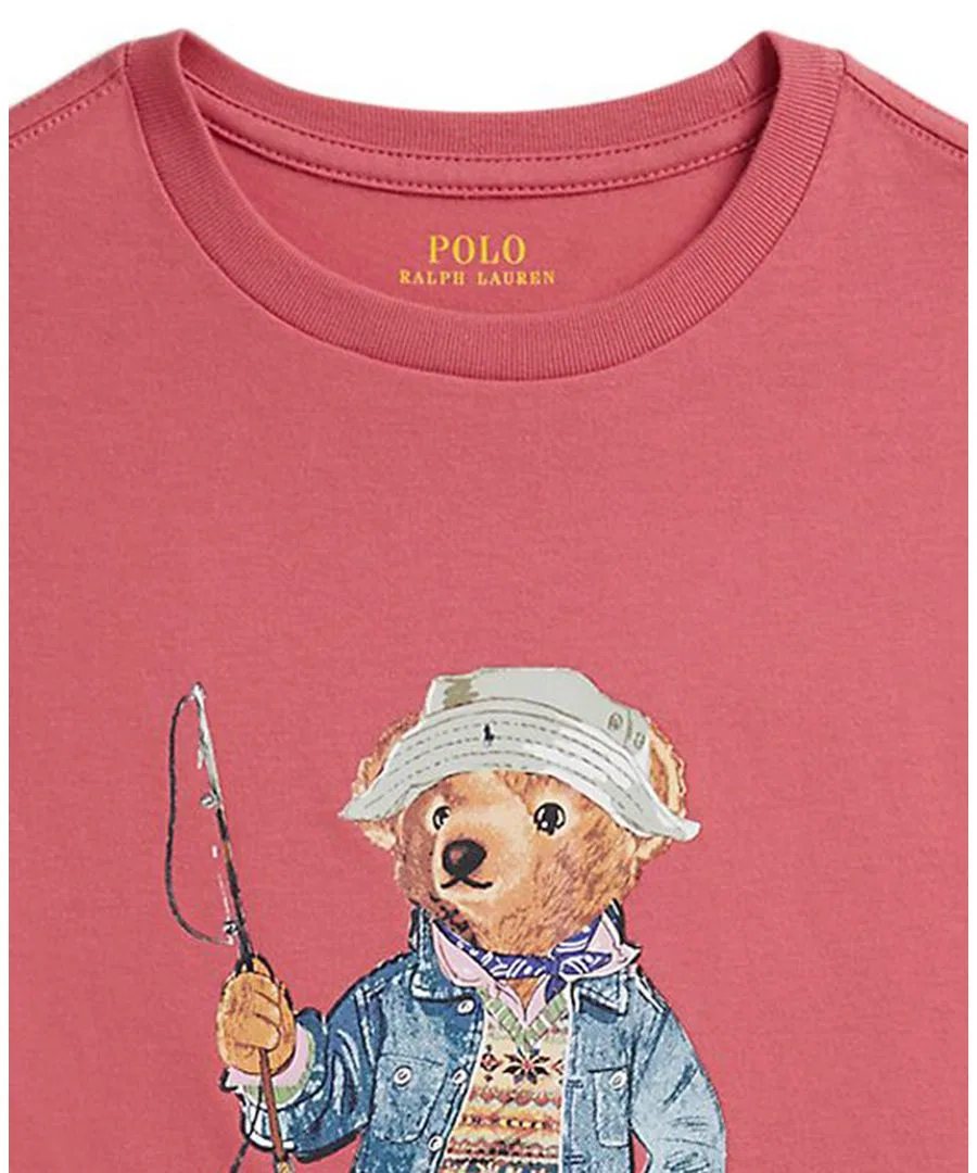 Детская футболка для мальчиков с принтом Polo Bear Jersey Polo Ralph Lauren, Adirondack Berry — фото 3
